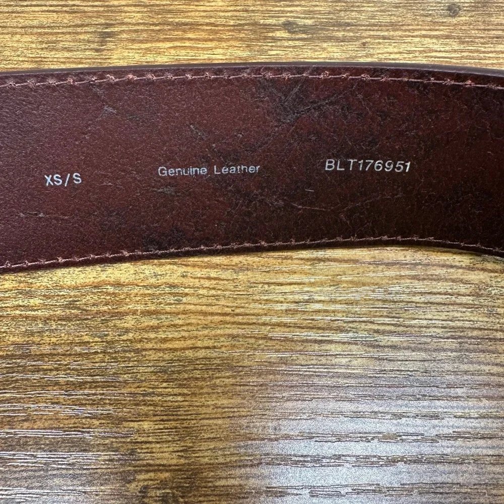 J. Jill Womens Dark Brown Leather Ring Buckle Belt Made in Italy BLT176951 XS/S